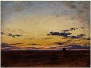 Abendwolken In Flacher Landschaft