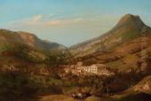 A Fazenda, Brazil, With A Group Of Slaves In The Foreground And A Hillside Beyond