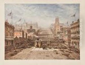 [strasse In St. Francisco Mit Einem Dampf-omnibus. by Eduard Hildebrandt