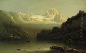 View Of The Dachstein Massive And Lake Gosan, Austria by Eduard Hildebrandt