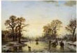 Coucher De Soleil Sur La Glace by Eduard Hildebrandt