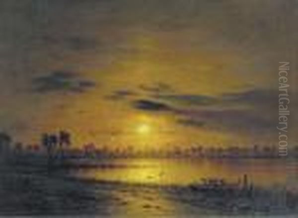 Sunset Over An Exotic River Landscape - view 1
