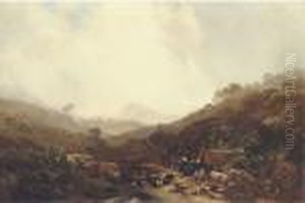 A Brazilian Slave Girl Minding Ducks By A Pond In The Hills Aboverio De Janeiro - view 1
