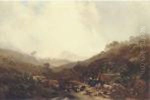 A Brazilian Slave Girl Minding Ducks By A Pond In The Hills Aboverio De Janeiro by Eduard Hildebrandt
