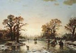 On The Ice At Sunset