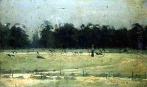 Kensington Gardens near the Queens statue by Paul Fordyce Maitland