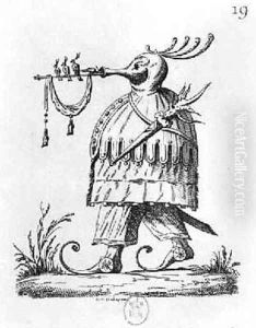 A Monster from Les Songes Drolatiques de Pantagruel by Francois Rabelais 1494-1553 by Claude Nicolas Malapeau