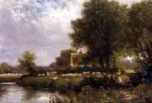 Sheep by a River by Henry Maidment