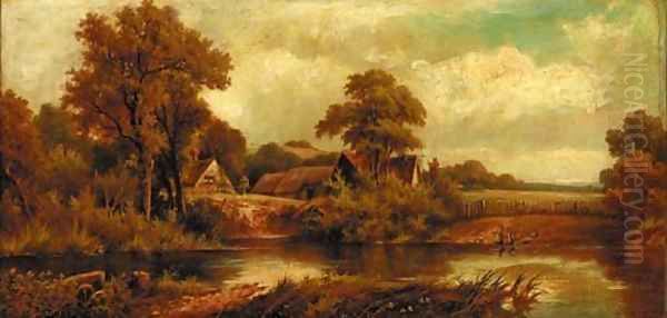 Figures On The Edge Of A Riverbank - view 1