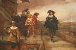King Charles I On The Wallsof Chester by Robert Alexander Hillingford
