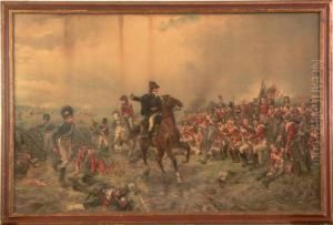Wellington At Waterloo. by Robert Alexander Hillingford