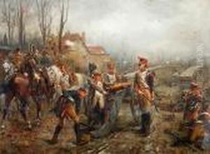 Napoleon At The Bridge Of Montereau by Robert Alexander Hillingford
