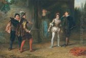 The Duel Between Ronald Leslie And The Duke Of Chateau Range. by Robert Alexander Hillingford