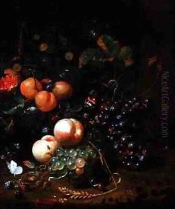 Still Life with Fruit and Flowers by Jan Mortel