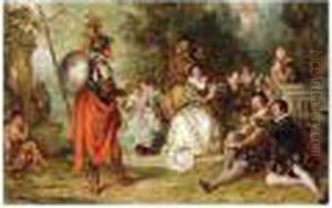 The Petition, Signed With Initials, Oil On Canvas, 42 X 66.5 Cm.; 16 1/2 X 26 1/4 In