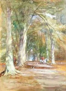 Huntsmen in a Clearing by John MacWhirter