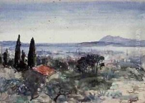 Looking Down on the Harbour of Toulon by John MacWhirter