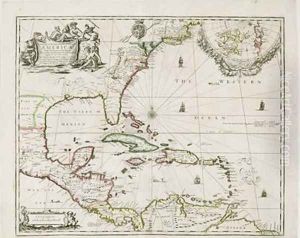 A New Map of the English Plantations in America 1673 by Robert Morden