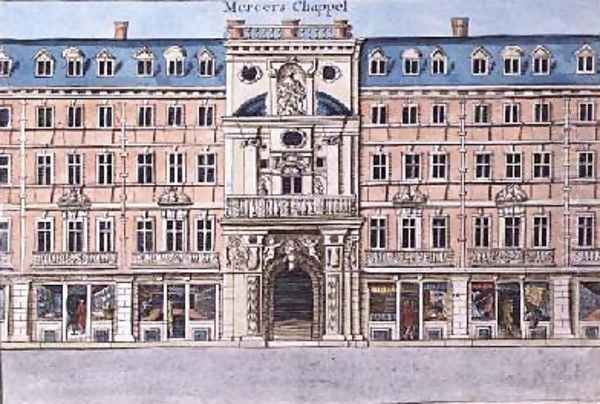 Mercers Chapel from A Book of the Prospects of the Remarkable Places in and about the City of London - view 1