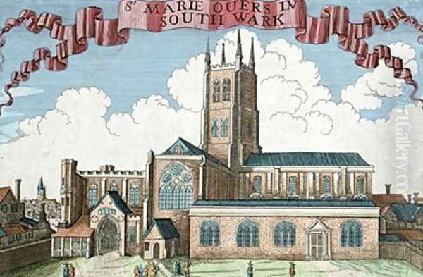 St Marie Overie in Southwark from A Book of the Prospects of the Remarkable Places in and about the City of London - view 1
