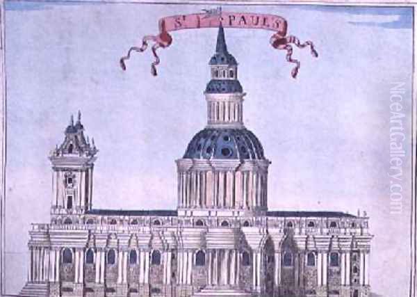 St Pauls Cathedral from A Book of the Prospects of the Remarkable Places in and about the City of London - view 1