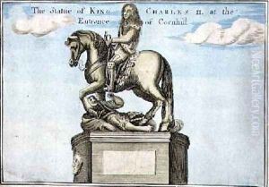 Statue of King Charles II 1630-85 at the Entrance of Cornhill by Robert Morden