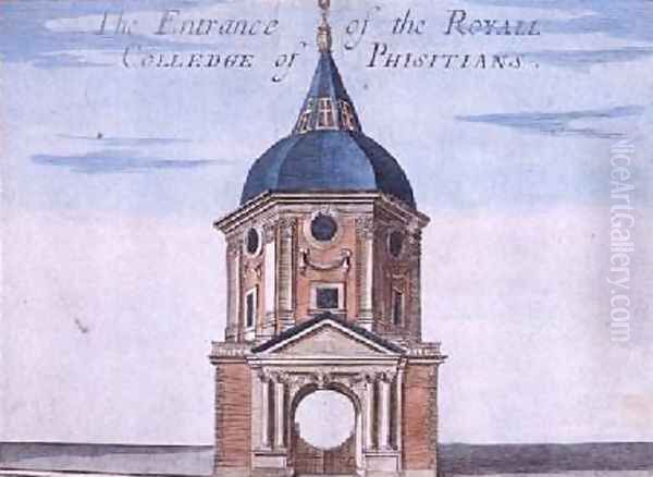 The Entrance to the Royal College of Physicians from A Book of the Prospects of the Remarkable Places in and about the City of London - view 1
