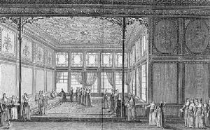 Interior of a drawing room in the Topkapi Palace of the Sultana Hadidge sister of Selim III 1819 by Anton Ignaz Melling
