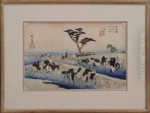 "chifer Station" From The Series "fifty-three Stations Of The Tokaido" by Utagawa or Ando Hiroshige