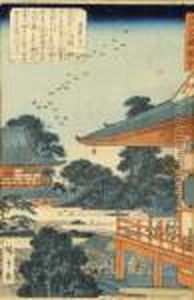 Temple A Kyoto by Utagawa or Ando Hiroshige
