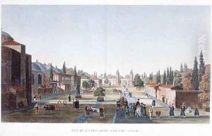 View of the Outer Courtyard of the Seraglio Topkapi Palace Constantinople by Anton Ignaz Melling