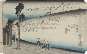 Futagawa Sarugababa [monkey Plain, Futagawa] by Utagawa or Ando Hiroshige