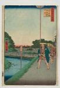Kinokuni-zaka, Akasaka Tameike Enkei by Utagawa or Ando Hiroshige