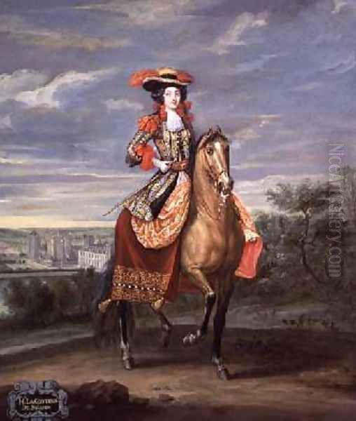 La Comtesse de Soissons Riding with a View of the Chateau de Vincennes - view 1