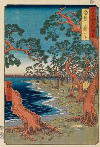 Trois Estampes De La Serierokuju Yoshu Meisho Zue by Utagawa or Ando Hiroshige