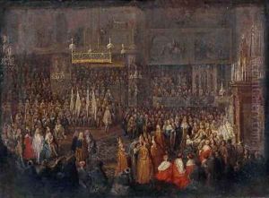 Coronation of Louis XV 1710-74 25th October 1722 1735 by Jean-Baptiste Martin