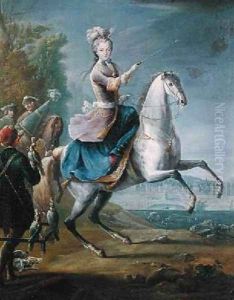 Equestrian Portrait of Maria Leszczynska 1703-68 by Jean-Baptiste Martin