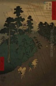 Oiso, Shigi Tatsu Zawa by Utagawa or Ando Hiroshige