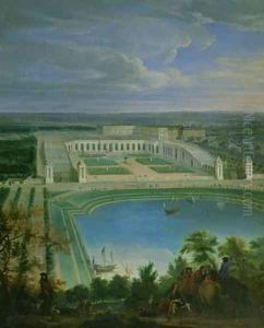The Orangery and the Chateau at Versailles 1696 by Jean-Baptiste Martin