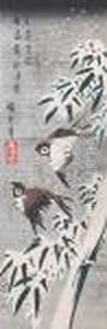 Two Sparrows And Bamboo In Snow by Utagawa or Ando Hiroshige