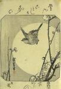 A Bird And Irises by Utagawa or Ando Hiroshige
