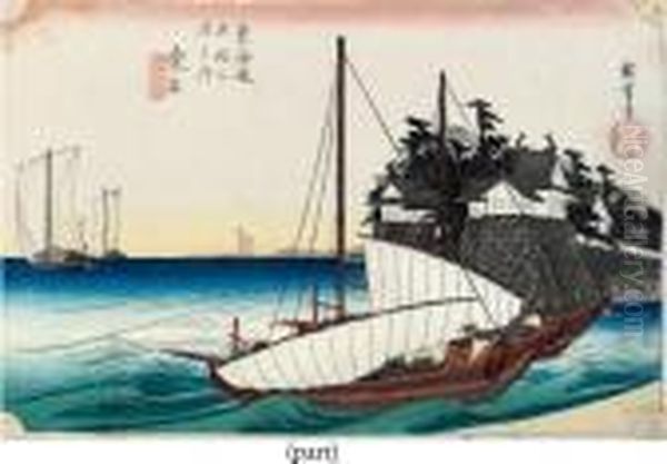 Kuwana Shichiri Watashiguchi [landing Entry Of The Seven-ri Ferry, Kuwana] - view 1