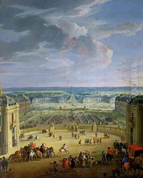 Perspective View from the Chateau of Versailles of the Place dArmes and the Stables 1688 - view 1
