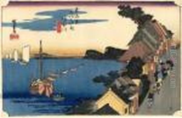 Les 53 Stations Du Tokaido, Kanagawa, Dai-no-kei - view 1