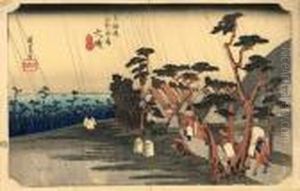 Les 53 Stations Du Tokaido, Oiso, Tora-ga-ame by Utagawa or Ando Hiroshige