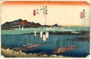 Les 53 Stations Du Tokaido, Ejiri, Mihon Embo by Utagawa or Ando Hiroshige