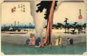 Les 53 Stations Du Tokaido, Hamamatsu, Fuyugare No Zu by Utagawa or Ando Hiroshige