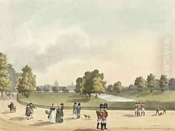 A View in St Jamess Park of the Horse Guards and St Pauls Taken from Buckingham House - view 1