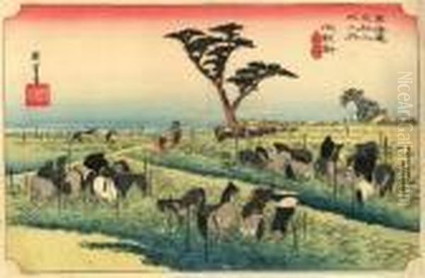 Les 53 Stations Du Tokaido, Chiryu, Shuka Uma-ichi - view 1