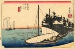 Les 53 Stations Du Tokaido, Kuwana, Shichi-ri by Utagawa or Ando Hiroshige